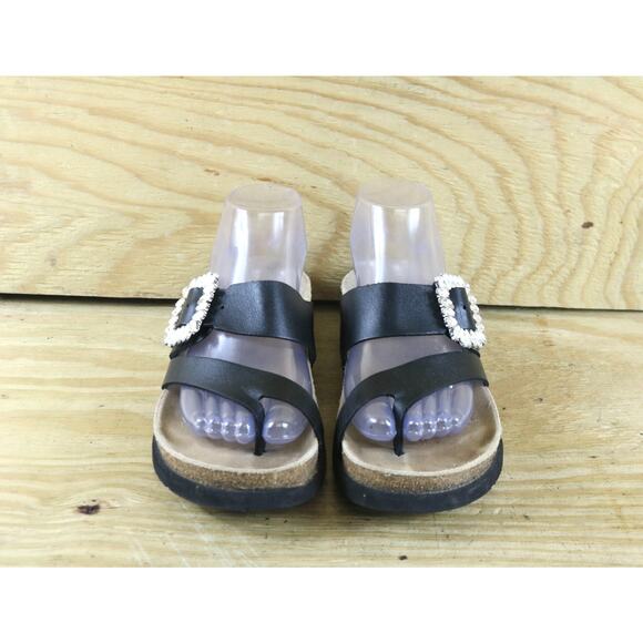 Mephisto Womens Sandals 38 Hambre Jewel Buckle Slides Slip On Shoes - Picture 2 of 7